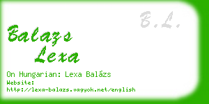 balazs lexa business card